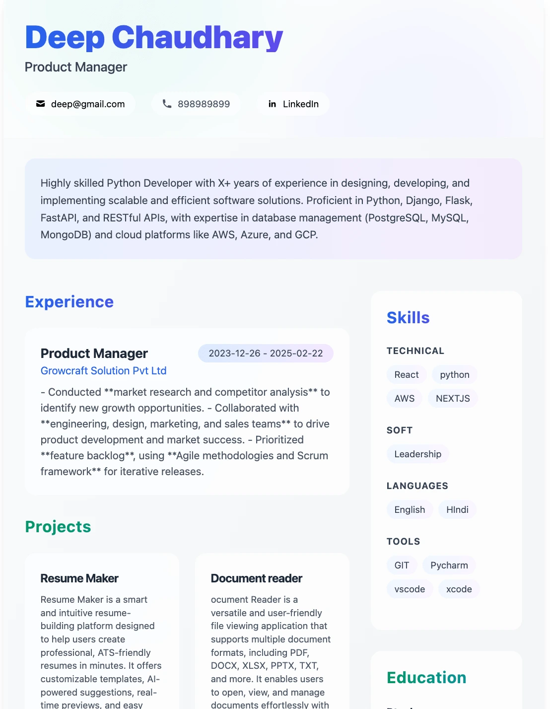 Gradient Modern